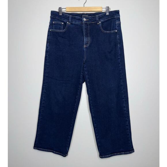 Universal Standard Size 14 Straight Leg Crop Jeans Dark Wash Denim Women’s Blue - Picture 2 of 7